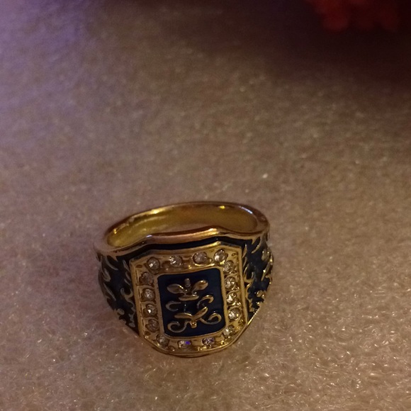 Enamel and cz ring - Picture 2 of 6